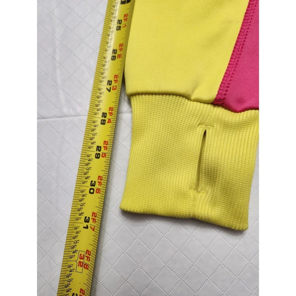 Nike Therma-FIT Hoodie Womens Large Pink Yellow Just Do‎ It Pullover Sweatshirt